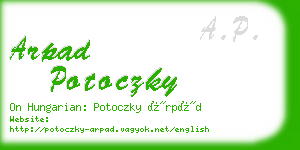 arpad potoczky business card